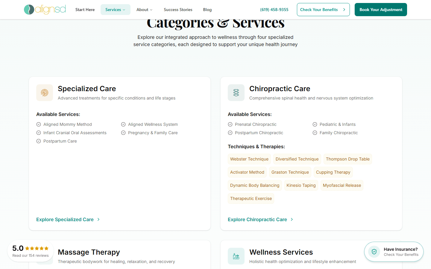 AlignSD services categories with structured data