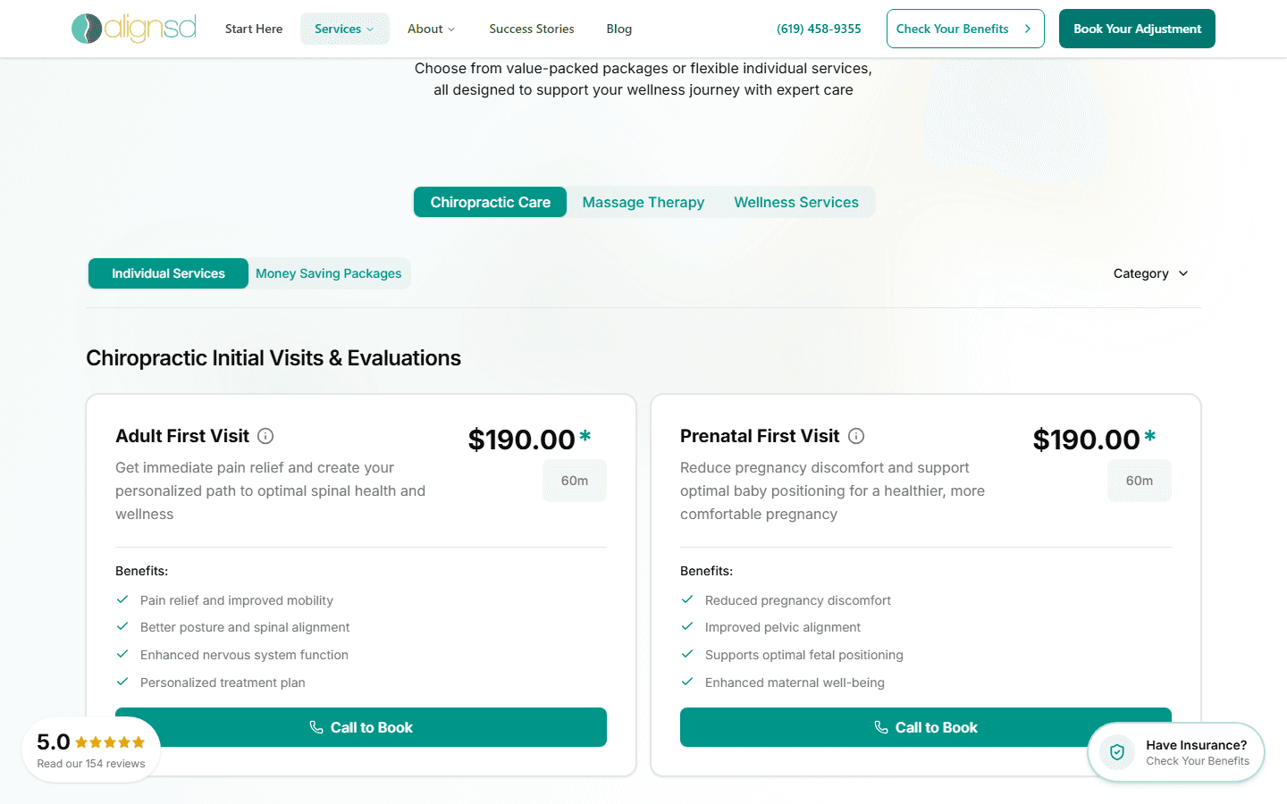 AlignSD services and pricing section