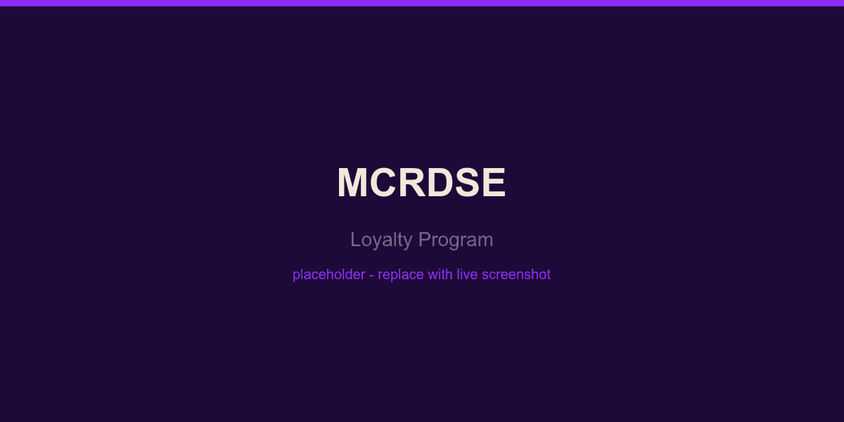 MCRDSE loyalty program